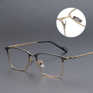 Men’s Titanium Full Rim Square Eyeglass Frames Transition Prescription Optical Frames