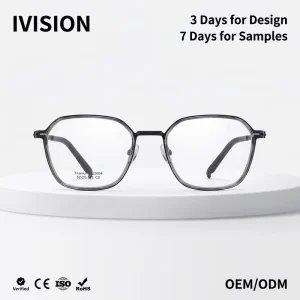 Men’s Ultra-Light Pure Titanium Polygon Prescription Eyeglass Frames
