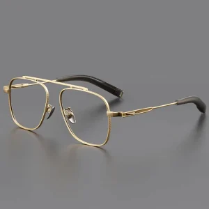 Men’s Vintage Retro Gold-Plated Titanium Eyeglass Frames