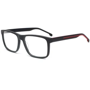 Men’s and Women’s Square Acetate Reading Glasses with Anti-Blue-Light Lenses, Red Frame