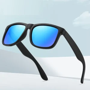 Men’s and Women’s Square Plastic Frame Sports Sunglasses Polarized UV400 for Fishing and Driving
