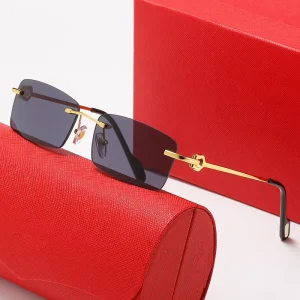 Men’s rectangular metal sunglasses
