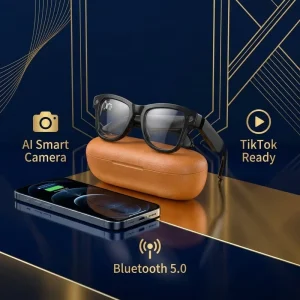 Meta Glasses with 800W Camera AI Smart Glasses with 1080p Recording & Hands Free Control for Outdoor & Daily Life