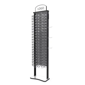 Metal Black Floor Stand Eyewear Display Rack for 60 Pairs