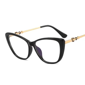 Metal Blue Light Blocking Glasses Girl Eye Glass Cat Eye Eyeglasses