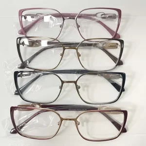 Metal Cat Eye Eyeglasses Frames with Lenses for Eye Protection Unisex