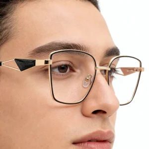 Metal Cat Eye Optical Eyeglass Frames with Spring Temple