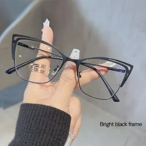 Metal Cat-Eye Reading Glasses Blue-Light-Blocking Optical Frames