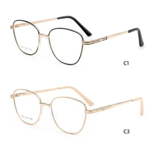 Metal Frame Women Fashion Eyeglasses for Optical Eye Glasses Luxury Design Factory High Quality Blue Light Cut