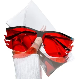 Metal Frame Y2K Frameless Sunglasses for Women and Girls UV400