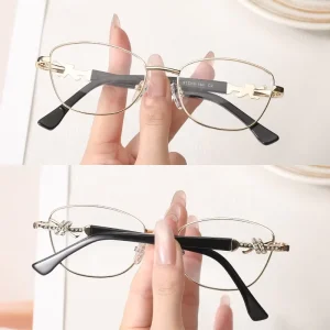 Metal Full-Frame Myopia Glasses for Women with CE Certification