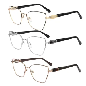 Metal Full-Rim Optical Eyeglass Frames with Bead Detail LE6574