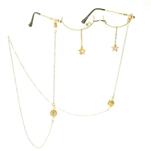 Metal Half Eyeglass Frame Chain Reading Glasses Cord Sunglasses Necklace for Women 70cm