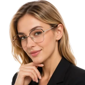 Metal Large-Size Eyeglass Frames, Prescription Optical Glasses