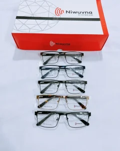 Metal Optical Frames Plaid Pattern PC Lenses Spring Hinge Square Eyeglasses for Adults