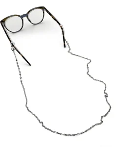 Metal Pearl Bead Crystal Sunglasses Chain with Mask Strap Holder