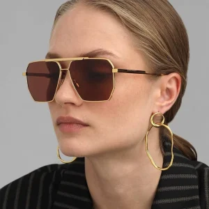 Metal Polygon Sunglasses for Outdoor Use