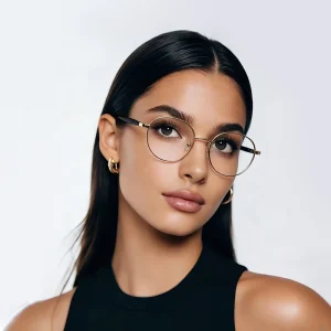 Metal Round Prescription Eyeglass Frames for Women Reading Myopia Glasses