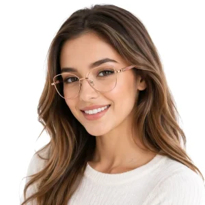 Metal Square Anti Blue Light Blocking Eco Friendly Full Rim Optical Eye Glasses Ladies Eye Glasses