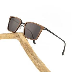 Metal and Wood Polarized Carbon Fiber Sunglasses with Custom Logo for Men