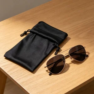 Microfiber Eyeglass Drawstring Pouch for Sunglasses and Reading Glasses