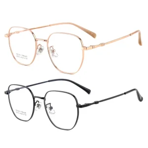 Model 28005 Square Full-Rim Memory Titanium Prescription Reading Glasses Frames