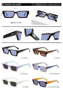 Model LM6608 Oversized Square Polarized Sunglasses with Acetate Frames