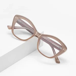Model LS048 Cat-Eye Transparent Black Prescription Optical Frames for Women