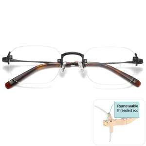 Model ZW2502 Rimless Metal Prescription Optical Frames with Removable Threaded Rod