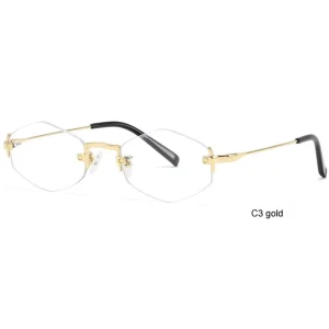 Model ZW2503 Rimless Metal Optical Prescription Eyeglasses Frame for Men