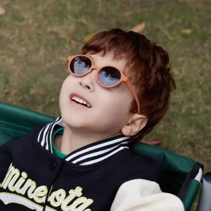 Morandi Color Flexible Silicone Polarized Round Sunglasses for Kids