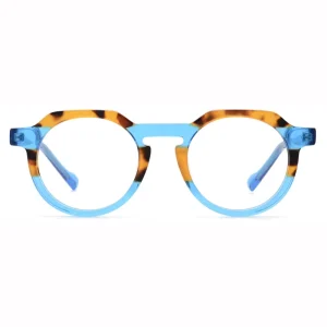 Mosaic Color Acetate Round Optical Eyeglass Frames