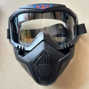 Motorcycle Full-Face Goggles with PC Material, Wind Deflection, and Sand Protection