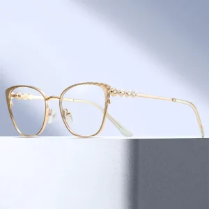 Ms 95667 Trending Glasses Metal Eyeglasses Cat Eye Fashion Design Blue Light Blocking Optical Eyewear