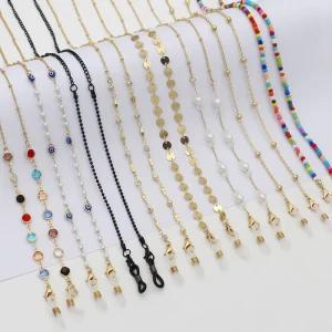 Multi Color Anti slip Eyeglass Lanyard Fashion Anti Lost Beaded Eyewear Strap Mask Holder Spectacles Eyeglasses Glasses Chain