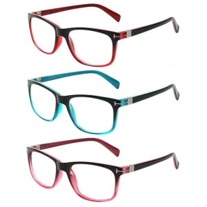 Multi Color Two Tone Square Reading Glasses Anti Blue Light Presbyopia Eyeglasses for Men Women
