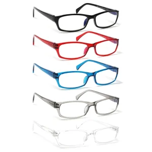 Multicolor Anti-Blue Light Reading Glasses PC Frame Clear Lens Lightweight for Men and Women