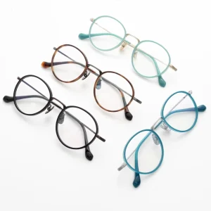 Multicolor Thin-Rim Titanium Prescription Eyeglass Frame