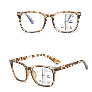 Multifocal Progressive Reading Glasses Anti-Blue-Light Bifocal Near and Far Vision