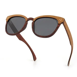 Multilayer Recycled Black Bamboo Wood Sunglasses UV400 Retro Eyewear