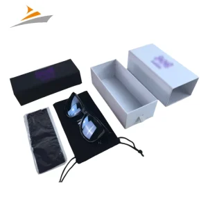 Multiple Color Optional Hard Rectangle Eyeglasses Case Sunglasses Glasses Rigid Cardboard Packaging Drawer Box with Custom logo