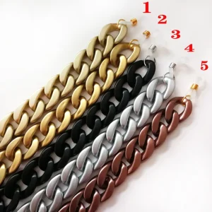 N017 Metal Colour Eyewear Accessories Flat Acrylic Acetate Glasses Chain Fashion MaskHolder FaceMask Chain