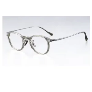 N401 Titanium Acetate Full-Rim Retro Carved Optical Glasses Frame Diamond Anti-Blue-Light