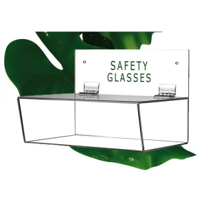 NK201 Wall-Mounted Polished Dustproof Clear Acrylic Safety Glasses Holder Lid Dispenser Display Rack for Industrial and Dental Labs
