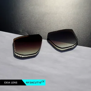 NY3ACUT10 Nylon Sunglasses Lenses Rimless Groove Cutting Anti-Oil Color Gradient Brown Base Curve 2 Thickness 3mm
