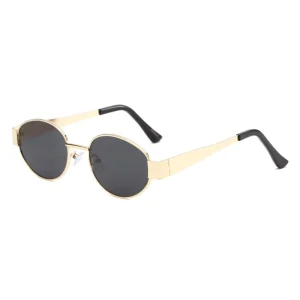 NYY Lucky Designer Brand Sunglasses Hot Selling Vintage Gold Oval Metal Frame Fashionable Retro Shades for Men and Women