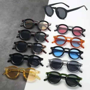 NYY Retro Round Full Rim Small Frame Sunglasses UV400 Protection Comfortable Lightweight Available Multiple Colors for Fashion