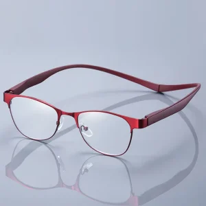 Neck Hanging Portable Reading Glasses Metal Anti Blue Light Readers Unisex Comfortable Presbyopia Eyewear Folding Frames