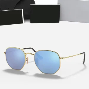 New Arrival 3548 Vintage Gold Hexagonal Metal Sunglasses for Men UV400 Blue Mirror Lens Unisex Fashion Eyewear