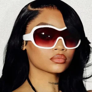 New Arrival Big Frame Shades Y2K One Piece Black Pink Yellow UV400 Fashion Wrap Around Oversize Sunglasses Unisex